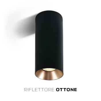 Faretto da Soffitto con Attacco GU10 Serie CHILL OUT CYLINDER 250mm D75mm Spotlight Colore Nero