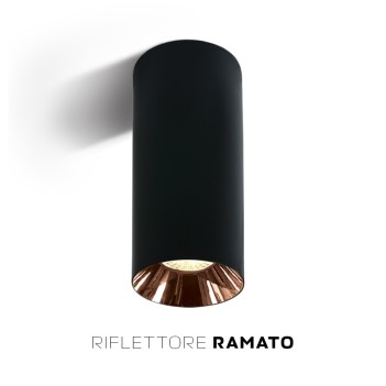 Faretto da Soffitto con Attacco GU10 Serie CHILL OUT CYLINDER 250mm D75mm Spotlight Colore Nero