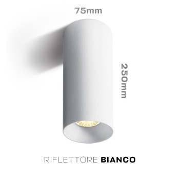 Faretto da Soffitto con Attacco GU10 Serie CHILL OUT CYLINDER 250mm D75mm Spotlight Colore Bianco