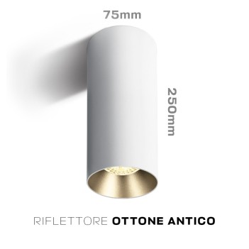 Faretto da Soffitto con Attacco GU10 Serie CHILL OUT CYLINDER 250mm D75mm Spotlight Colore Bianco