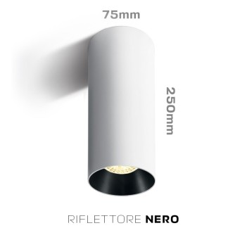 Faretto da Soffitto con Attacco GU10 Serie CHILL OUT CYLINDER 250mm D75mm Spotlight Colore Bianco