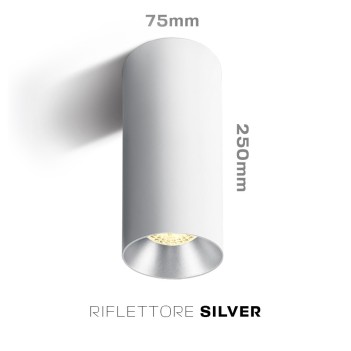 Faretto da Soffitto con Attacco GU10 Serie CHILL OUT CYLINDER 250mm D75mm Spotlight Colore Bianco