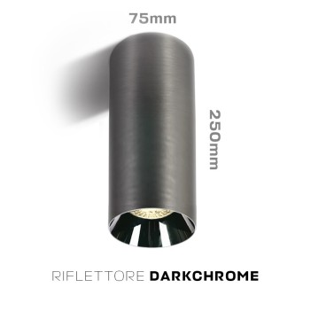 Faretto da Soffitto con Attacco GU10 Serie CHILL OUT CYLINDER 250mm D75mm Spotlight Colore Titanio