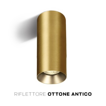 Faretto da Soffitto con Attacco GU10 Serie CHILL OUT CYLINDER 250mm D75mm Spotlight Colore Oro