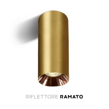 Faretto da Soffitto con Attacco GU10 Serie CHILL OUT CYLINDER 250mm D75mm Spotlight Colore Oro