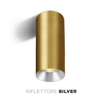 Faretto da Soffitto con Attacco GU10 Serie CHILL OUT CYLINDER 250mm D75mm Spotlight Colore Oro