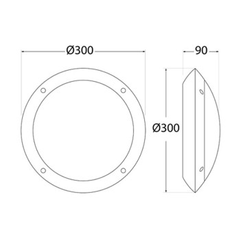 Applique da muro con attacco E27 Lucia 220V IP66 - Bianca circolare