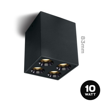 SQUARE| Faretto da Soffitto 10W 3000K IP20 Spotlight rettangola nero