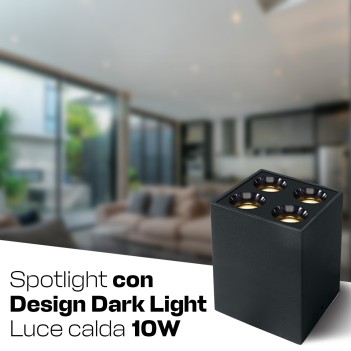 SQUARE| Faretto da Soffitto 10W 3000K IP20 Spotlight rettangola nero