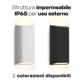 The ROOF| Applique impermeabile 8W IP65 nera con luce bidirezionale