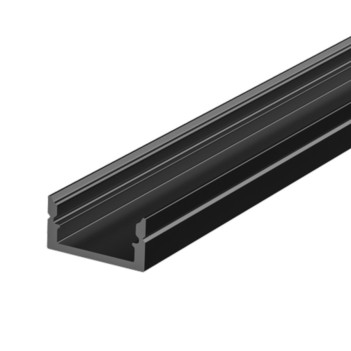 Profilo in alluminio piatto nero da 2 mt per Strip Led - Kit Completo