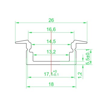 Profilo led da incasso per mobili e cartongesso da 3 metri - Mod. 2609