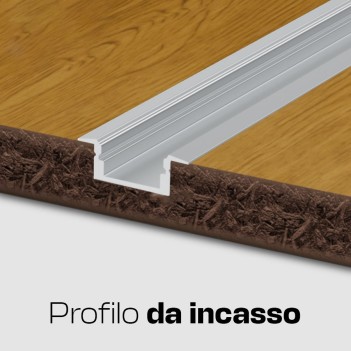 Profilo led da incasso per mobili e cartongesso da 3 metri - Mod. 2609