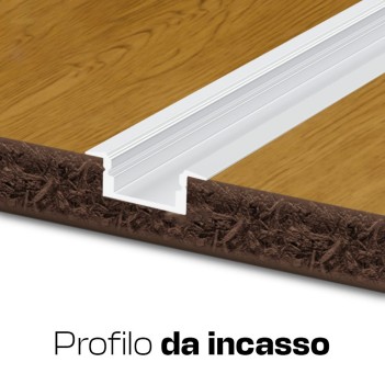 Profilo led da incasso per mobili e cartongesso da 2 metri - Mod. 2609