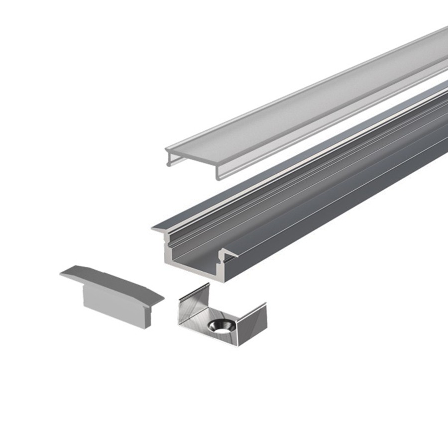 Profilo alluminio opaco 2mt incasso scomparsa cartongesso per strip  striscia led