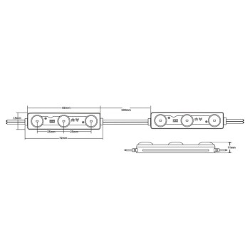 Moduli led per retroilluminazione da 1W 12V 150lm impermeabili IP68