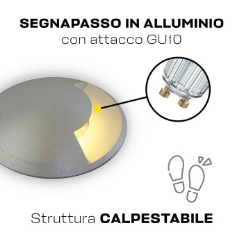 KING LED | Segnapasso da incasso con attacco GU10 calpestabile IP67