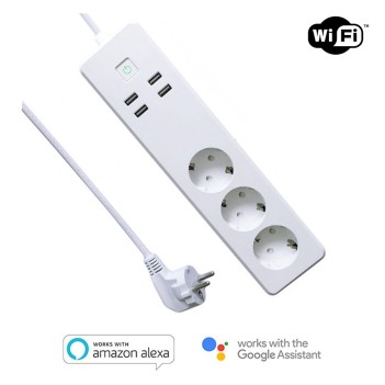 KiWi Multi-Presa Ciabatta Smart WiFi 16A 3x Schuko + 4x USB