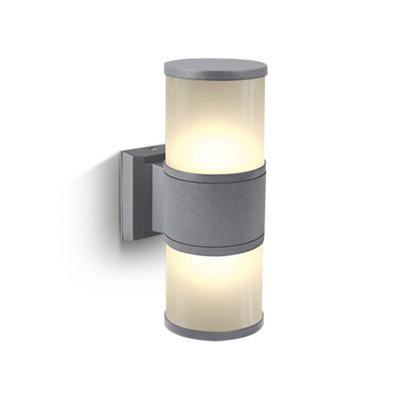 Wall light with E27 socket Tube series 220V IP54 - Grey Two-way light en