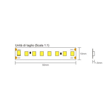 H.E. series LED strip 96W 18250lm 24V IP20 PCB 10mm coil of 800 SMD 2835 en