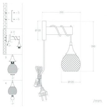 Lampada Led da parete Serie WOOD attacco E27 - Applique