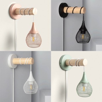 Lampada Led da parete Serie WOOD attacco E27 - Applique