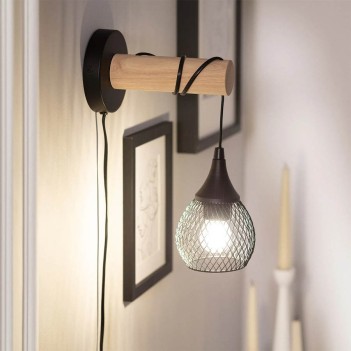 Lampada Led da parete Serie WOOD attacco E27 - Applique