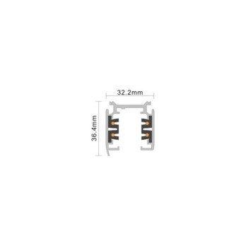 Binario Trifase Nero per Faretto Tracklamp - 2 Metro su