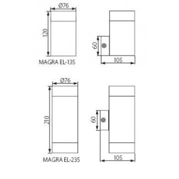 Applique da muro con attacco GU10 serie MAGRA 220V IP44 -