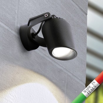 Spotlight da soffitto/parete attacco GU10 6W impermeabile IP66 nero