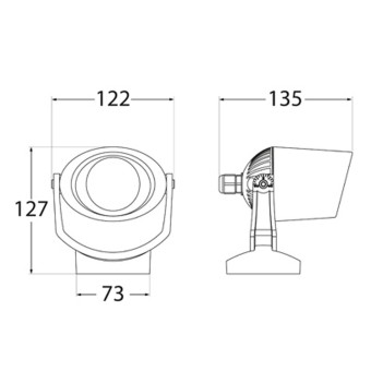 Ceiling spotlight with GU10 socket 6W 615lm D122mm Tommy series 220V IP66 - Black