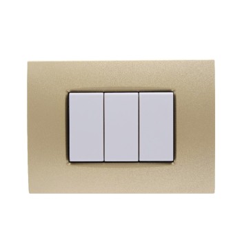 Placca cornice 3 Moduli ORO Opaco VING Compatibile BTICINO