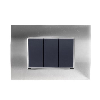 Placca cornice 3 Moduli Chromo Lucid Quadra Compatibile BTICINO LIVING en