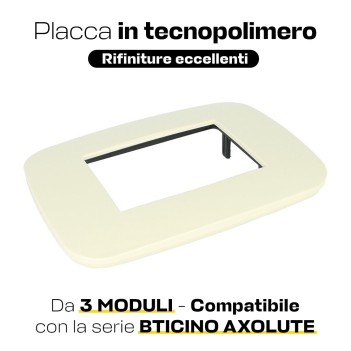 Placca Cornice Futura 3 Moduli SABBIA Lute Compatibile