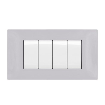 Plate Frame 4 Modules T2 light gray - Compatible Vimar Plana en