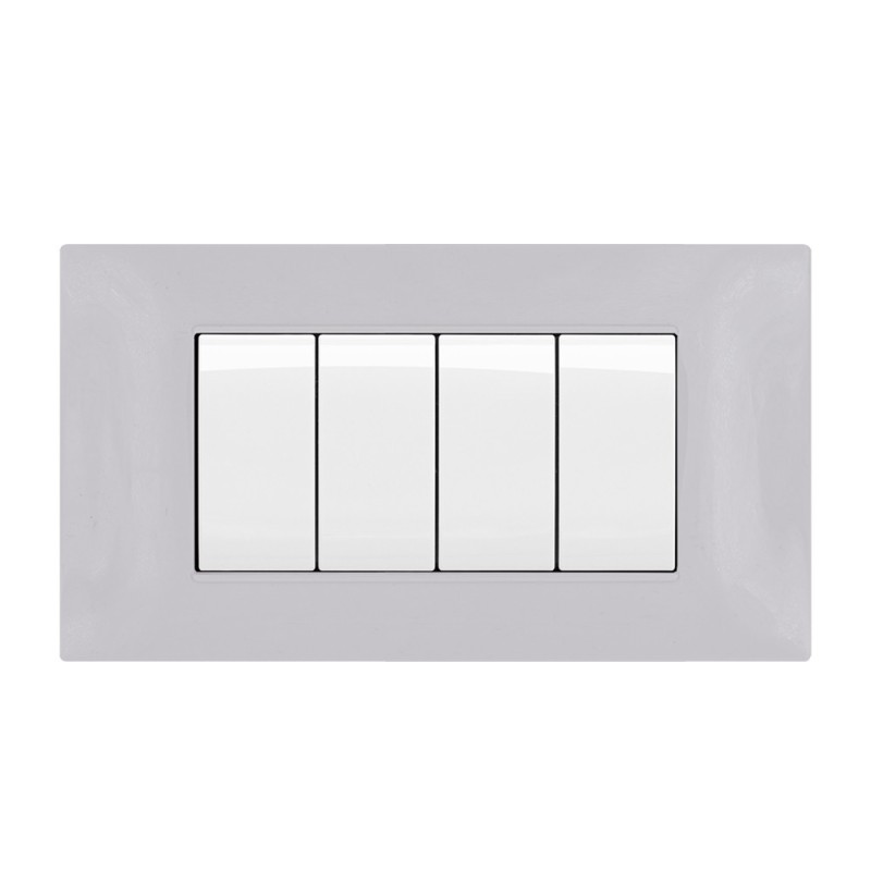 Plate Frame 4 Modules T2 light gray - Compatible Vimar Plana en