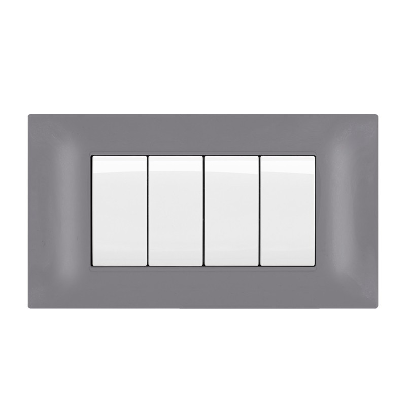 Plate Frame 4 Modules T2 light gray - Compatible Vimar Plana en