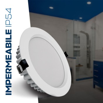 Downlight Plafoniera da Incasso 18W 1300lm IP54 Foro 140mm