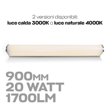 Applique led lineare per specchio 20W 1700lm IP44 da 90cm