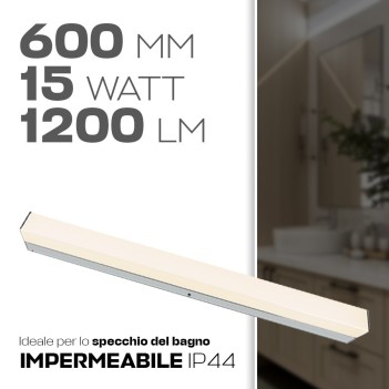 Illuminazione bagno | Applique led lineare per specchio 15W 1200lm IP44