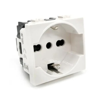 Schuko 16A 250V White Receptacle Compatible with Bticino Living Light