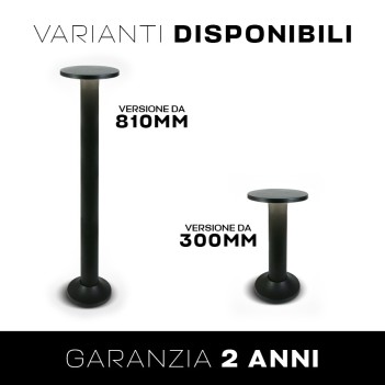 Lampioncino da giardino 6,5W 3000K serie Mush 30cm 220V IP54 - Nero