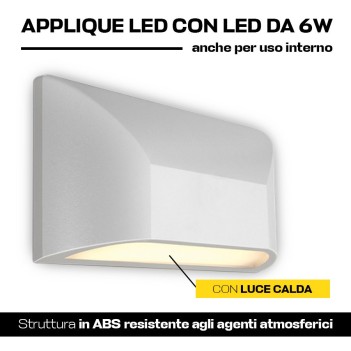 Garden series 6W 300lm 220mm wall sconce 220V IP65 - White