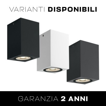 Applique quadrata con attacco GU10 colore nero impermeabile IP65