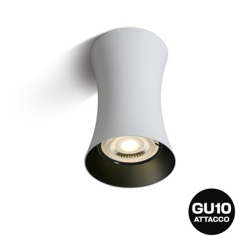 KING LED | Spotlight cilindrico con attacco GU10 colore bianco riflettore nero