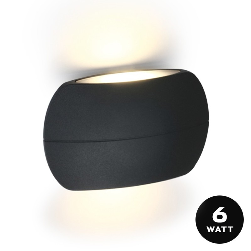 Wall light 6W 420lm 140mm Garden series 220V IP54 Two-way light - Anthracite