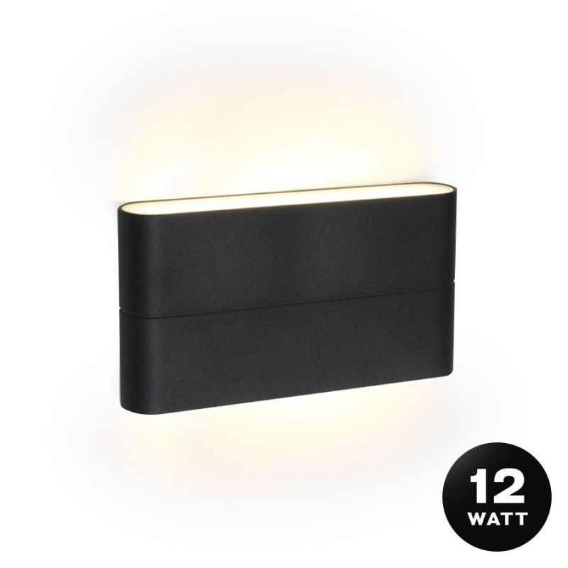 Applique con luce bidirezionale 12W impermeabile IP54 - Antracite