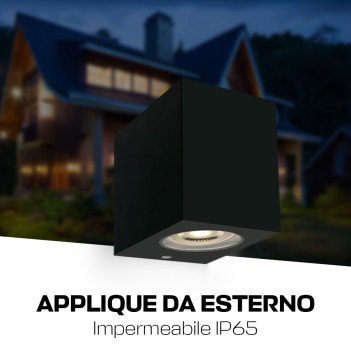 Wall light with GU10 socket Garden series 90mm 220V IP65 - Black