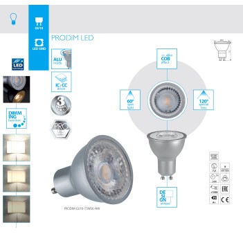 Buy Faretto Led Dimmerabile GU10 Max 7,5W 550lm - EN