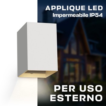 Applique da muro 3W 200lm 3000K 68mm serie Garden 220V IP54 - bianco